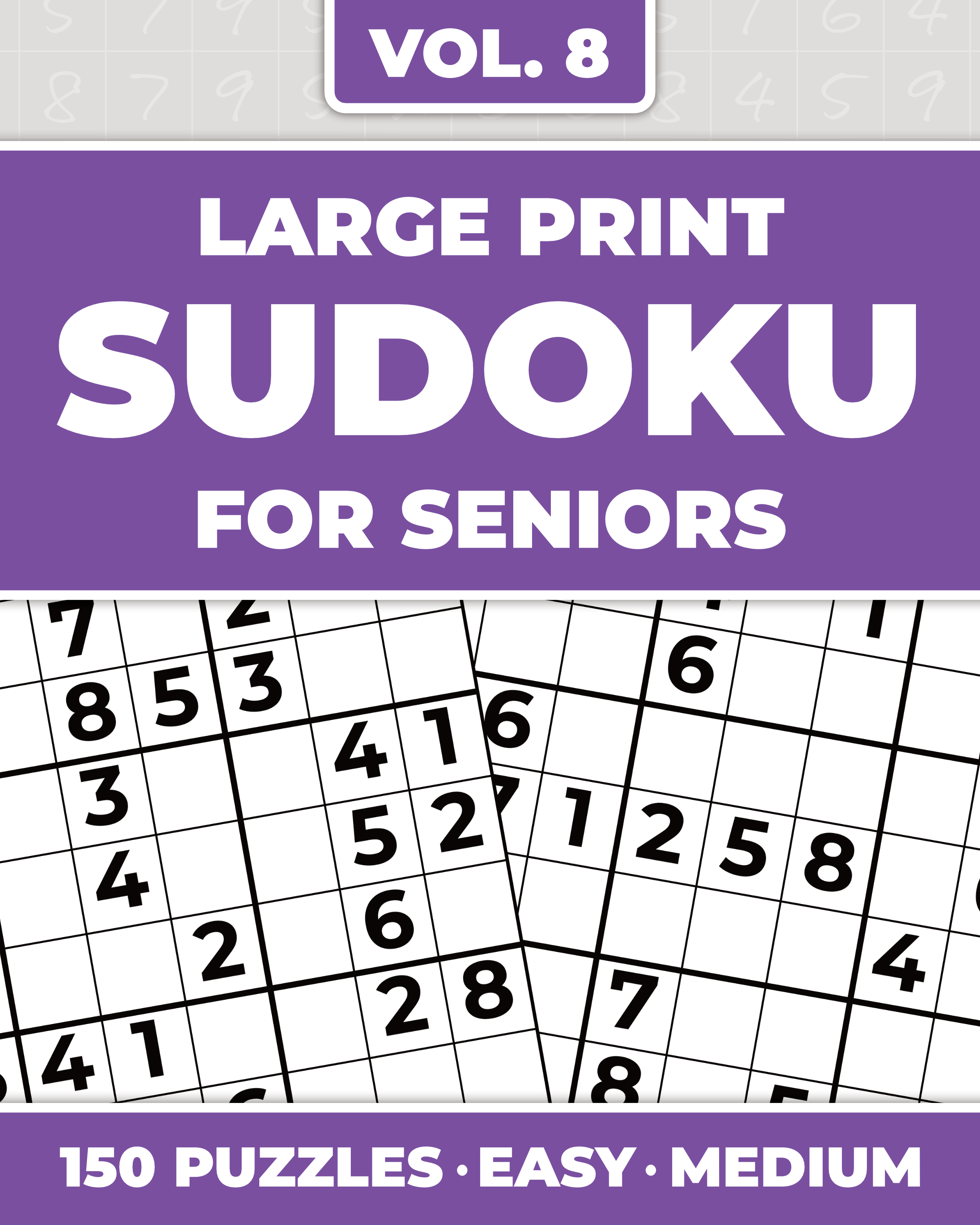large print sudoku for seniors volume 8 cover