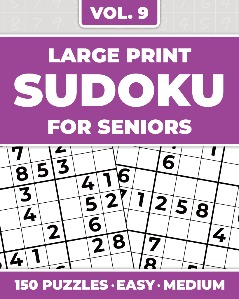large print sudoku for seniors volume 9 cover