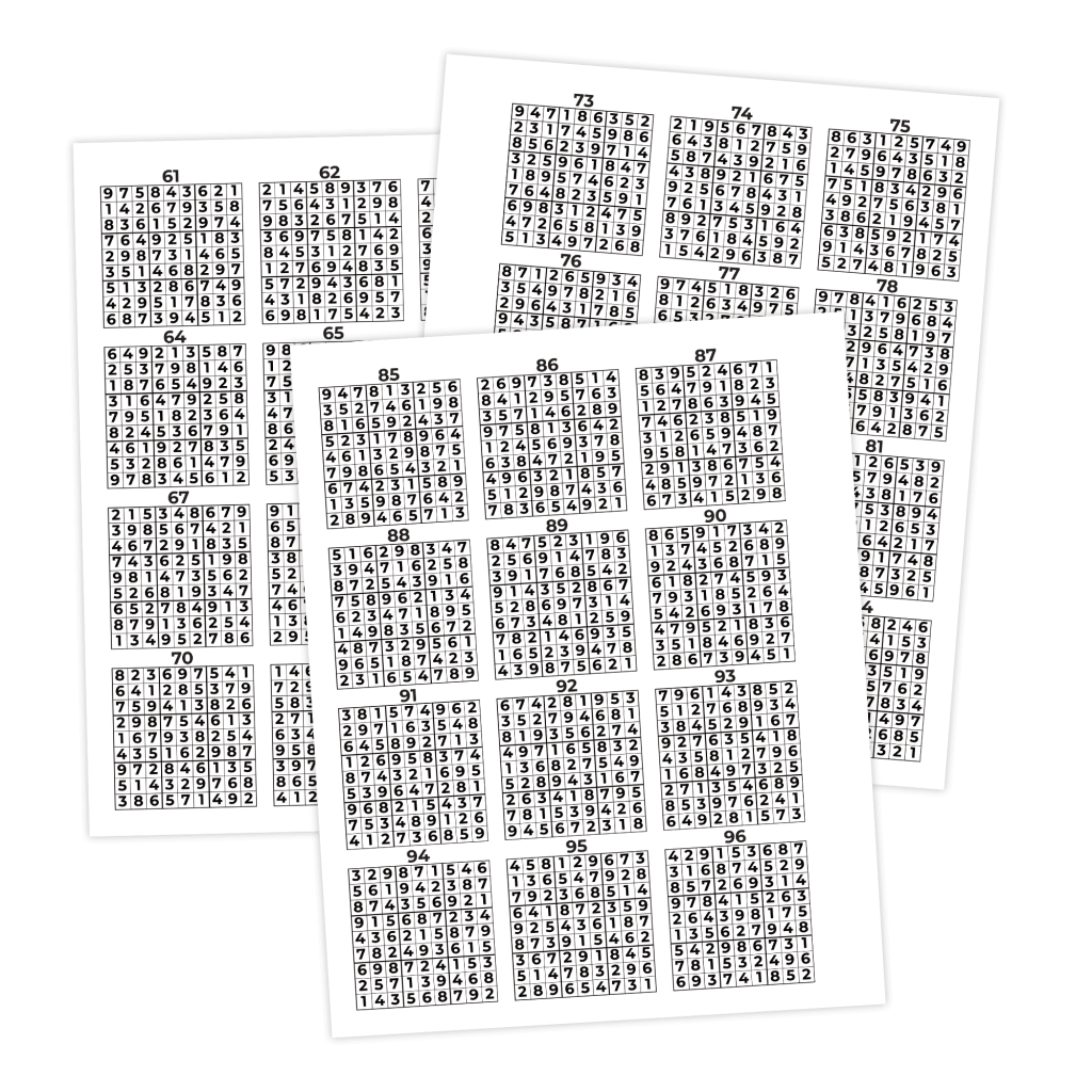 solution pages for sudoku